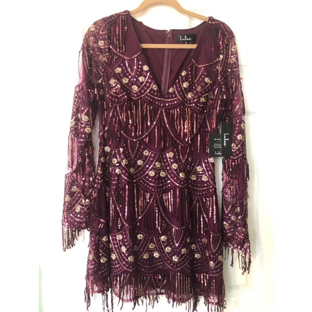 Lulus sequin fringe dress